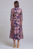 Sage Green Floral 2 Piece Notched Lapel Women's Skirt Suits with Pockets