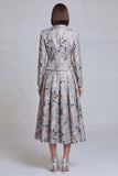 2 Piece Ivory Yellow Flower Peak Lapel Women's Skirt Suits with Pockets