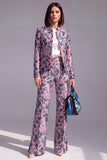 Dusty Green Open-front 2 Piece Slim Fit Floral Women's Suits