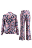 Dusty Green Open-front 2 Piece Slim Fit Floral Women's Suits