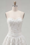 A-Line White Sweetheart Floral Homecoming Dress
