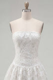A-Line White Sweetheart Floral Short Formal Dress