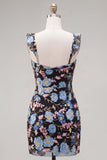 Yellow Floral Sequin Embroidered Sweetheart Bodycon Homecoming Dress