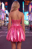 Metallic Green A-Line Sweetheart Corset Ruched Homecoming Dress
