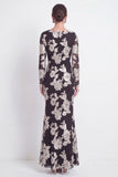Mermaid Black Bateau Neck Floral Long Mother Of the Bride Dress with Embroidery