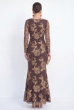 Mermaid Black Bateau Neck Floral Long Mother Of the Bride Dress with Embroidery