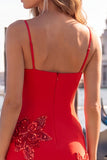 Black Floral Spaghetti Straps Sequins Homecoming Dress