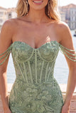 Pearl Off the Shoulder Pink Corset Floral Homecoming Dress with Sequins