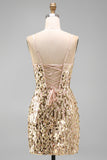 Sparkly Mint Green Tight Corset Sequins Short Formal Dress