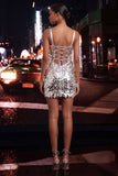 Sparkly Mint Green Bodycon Corset Lace Up Back Sequins Short Homecoming Dress