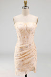 Green Sweetheart Ruffled Corset Bodycon Ruched Lace Up Back Homecoming Dress