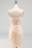 Green Sweetheart Ruffled Corset Bodycon Ruched Lace Up Back Homecoming Dress