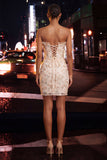 Green Sweetheart Ruffled Corset Bodycon Ruched Lace Up Back Homecoming Dress