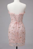 Green Sweetheart Ruffled Corset Bodycon Ruched Lace Up Back Homecoming Dress