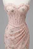 Green Sweetheart Ruffled Corset Bodycon Ruched Lace Up Back Homecoming Dress