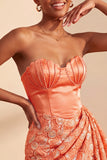 Light Yellow Bodycon Sweetheart Ruched Sequins Lace Up Back Homecoming Dress with Sash