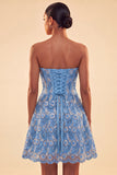 A-Line Green Sweetheart Corset Sequins Homecoming Dress with Lace Up Back