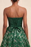Sky Blue A-Line Sweetheart Sequins Lace Up Back Homecoming Dress with Sash