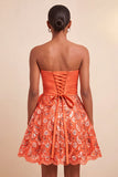 Sky Blue A-Line Sweetheart Sequins Lace Up Back Homecoming Dress with Sash