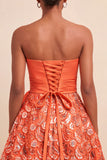 Sky Blue A-Line Sweetheart Sequins Lace Up Back Homecoming Dress with Sash