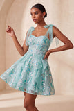 Pink A-Line Corset Bowed Straps Sequins Ruffled Homecoming Dress with Lace Up Back