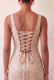 Mint Green Bodycon Square Neck Sequins Lace Up Back Homecoming Dress with Bow