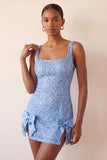 Mint Green Bodycon Square Neck Sequins Lace Up Back Homecoming Dress with Bow
