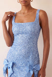 Mint Green Bodycon Square Neck Sequins Lace Up Back Homecoming Dress with Bow