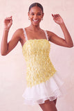 Pink Bodycon Ruffled Short Sequin Homecoming Dress with Lace Up Back