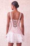 Pink Bodycon Ruffled Short Sequin Homecoming Dress with Lace Up Back