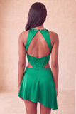 Black A-Line Corset Cut Out Short Homecoming Dress