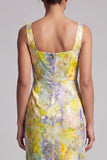 Mermaid Blush Square Neck Beaded Midi Mother Of the Bride Dress