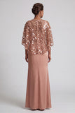 Burgundy V-Neck Mermaid Long Mother Of the Bride Dress with Slit