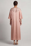 Blue Sheath Round Neck Midi Mother Of the Bride Dress with Sequins