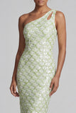 Blush Mermaid One Shoulder Sequins Long Mother Of the Bride Dress