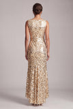 Sparkly Green Mermaid Asymmetrical Round Neck Midi Mother Of the Bride Dress with Sequins