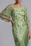 Watermelon Mermaid Asymmetrical Sequins Mother Of the Bride Dress with Ruffles