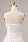 Strapless Floral Bodycon Little White Dress with Sash