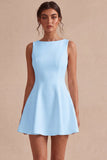 A-Line Bateau Neck Little White Dress