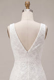 A-Line V-Neck Little White Dress with 3D Flower