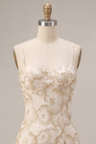 Ivory Bodycon Spaghetti Straps Floral Jacquard Mini Dress