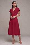 A-Line Chiffon V-Neck Little White Dress