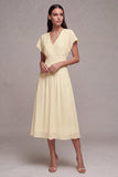 A-Line Chiffon V-Neck Little White Dress