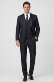 Black Shawl Lapel 3 Piece One Button Men's Prom Suits