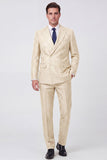 Black Double Breasted Peak Lapel 2 Piece Men's Prom Suits