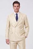 Black Double Breasted Peak Lapel 2 Piece Men's Prom Suits