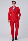 Black Double Breasted Peak Lapel 2 Piece Men's Prom Suits