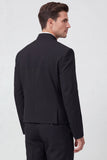 Black 2 Piece One Button Men's Prom Suits