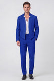 Black 2 Piece One Button Men's Prom Suits