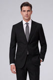 Dark Navy 2 Piece Peak Lapel One Button Men's Prom Suits
